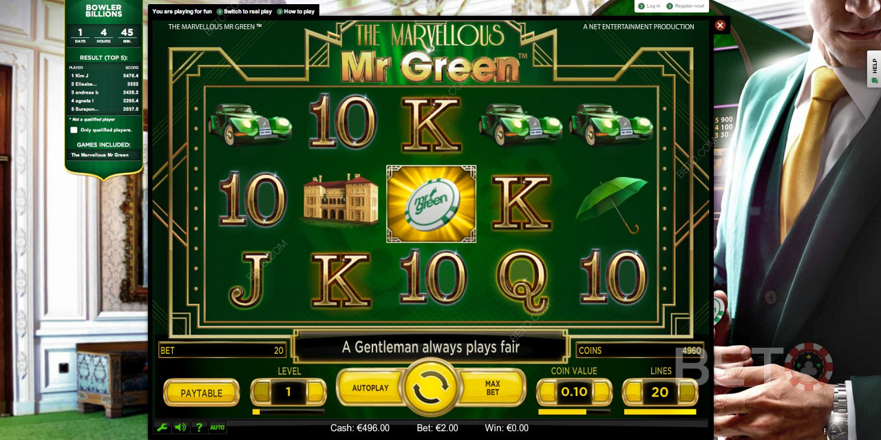 A legjobb hely az online nyerőgépek online játékára a Mr Green játékoldalon.