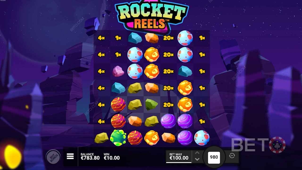 Pattanj fel egy rakétára és nyerj akár 10,000-szeres jutalmat a Rocket Reels nyerőgépen.