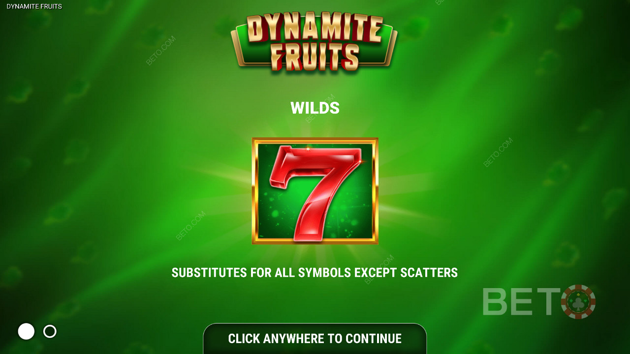 Dynamite Fruits nyerőgép - Wild szimbólumok - a piros hetes