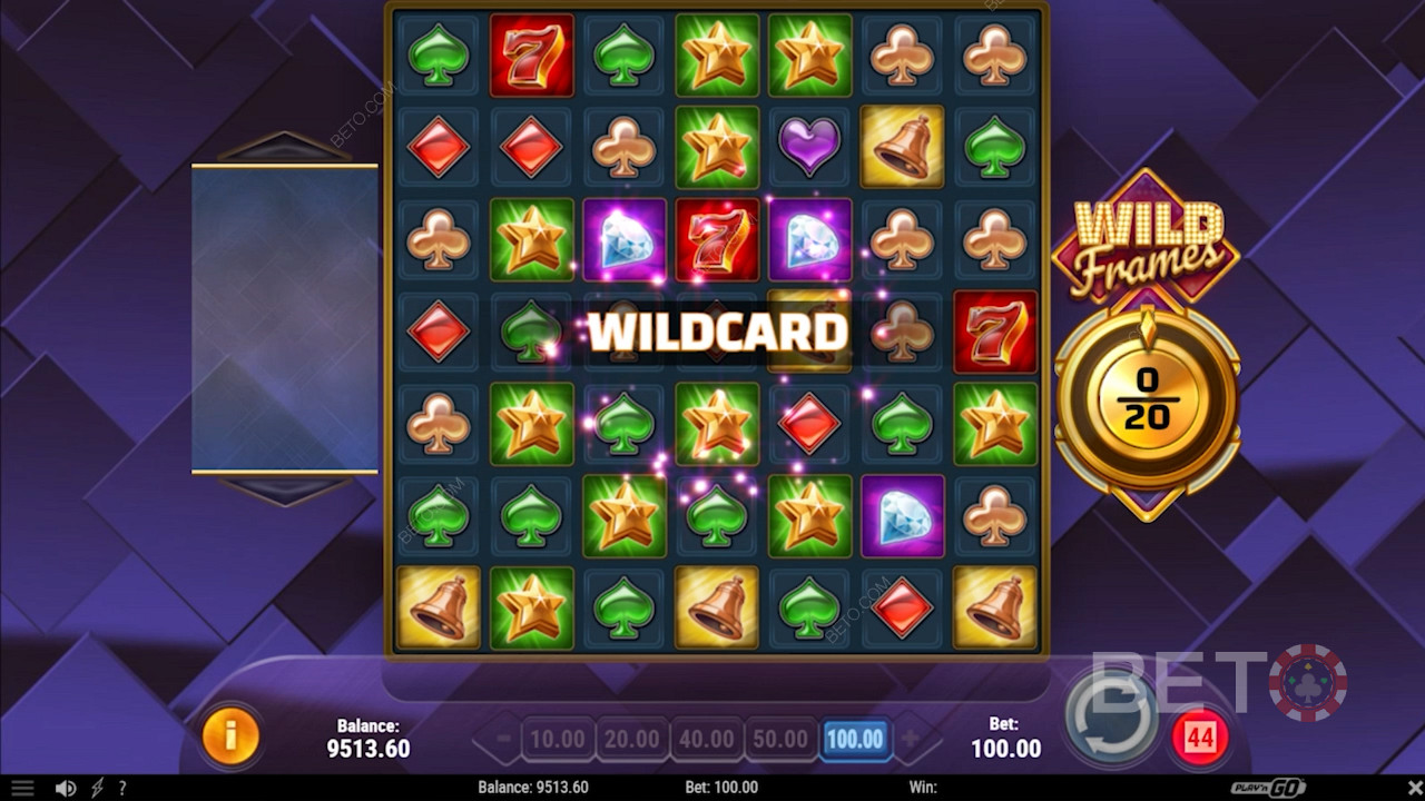 Wildcard bónusz a Wild Frames online nyerőgépben