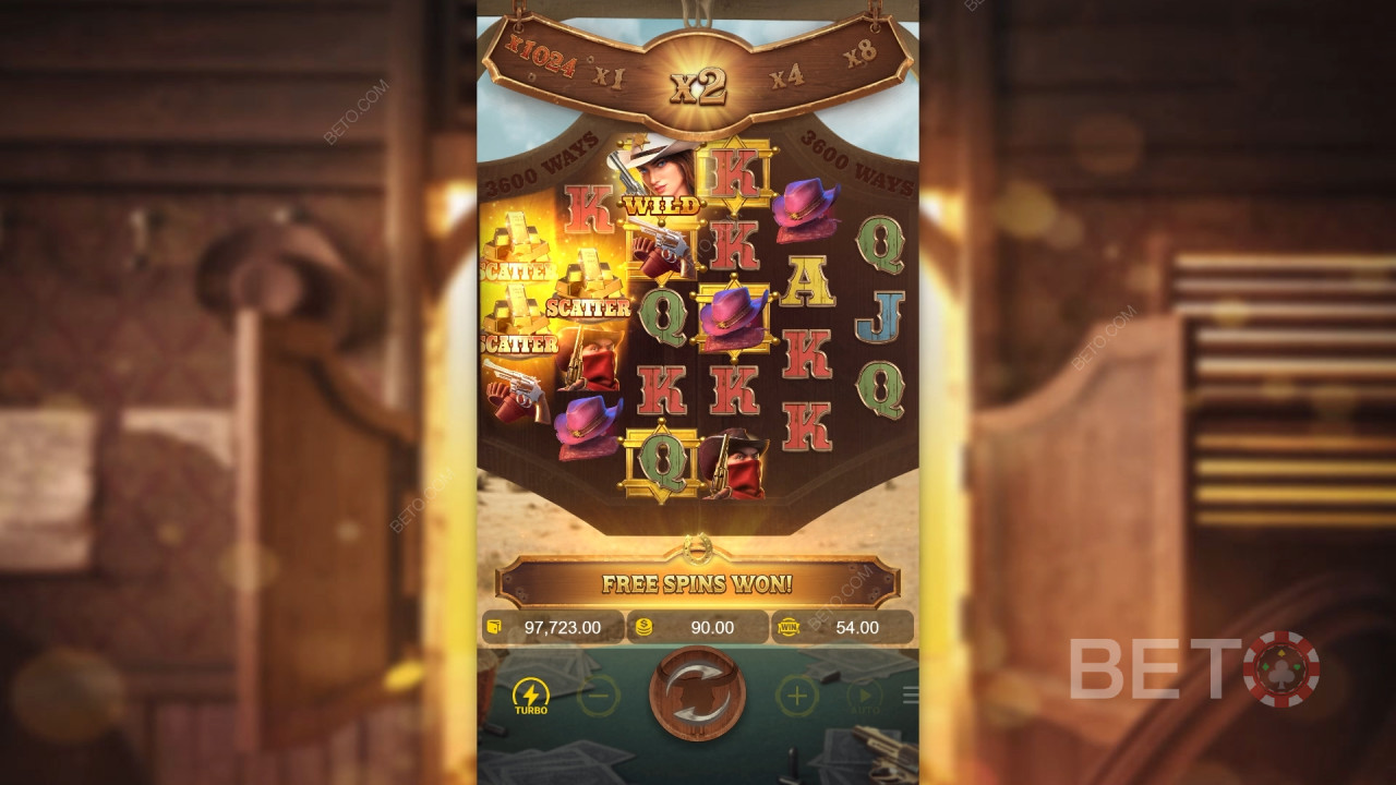 A bónusz funkciók magyarázata a Wild Bounty Showdown oldalon. PG Soft