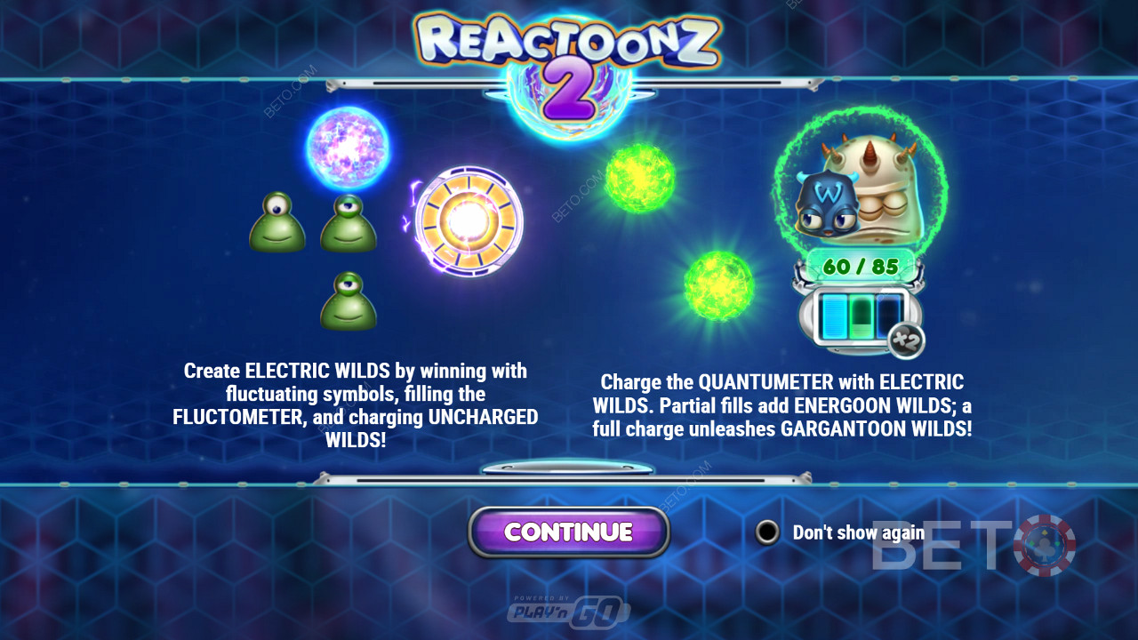 Élvezze a több nyereményt egymás után az erőteljes Wild-ok és funkciók miatt - Reactoonz 2 a Play n GO-tól.