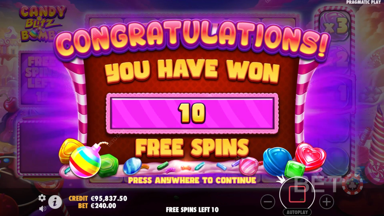 Nyerje meg tétje 5000-szeresét a Candy Blitz Bombs videó nyerőgépen!
