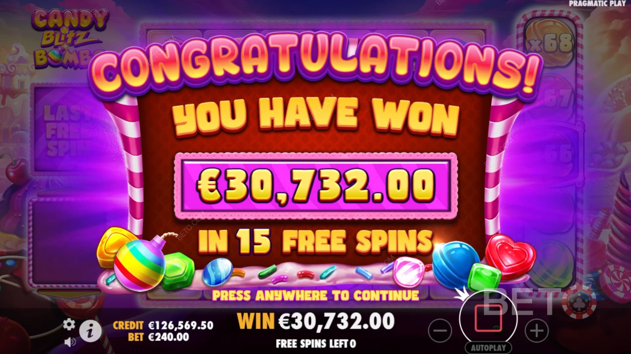 Bónusz funkciók magyarázata a Candy Blitz Bombs által Pragmatic Play