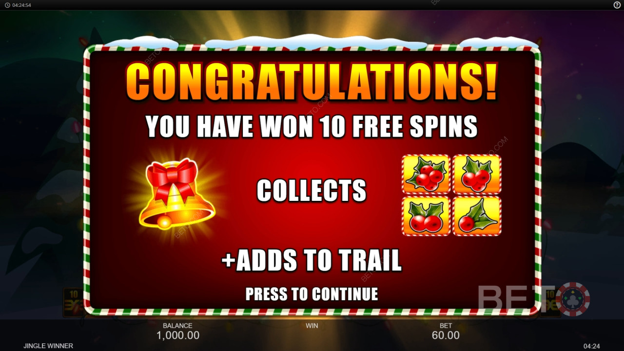Bónusz funkciók magyarázata a Jingle Winnerben a következő által Inspired Gaming