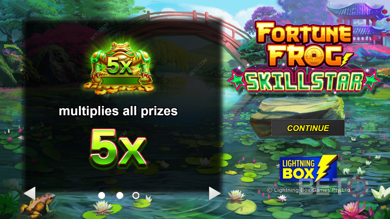 Jutalmazó szorzók a magas volatilitású játékban Fortune Frog Skillstar
