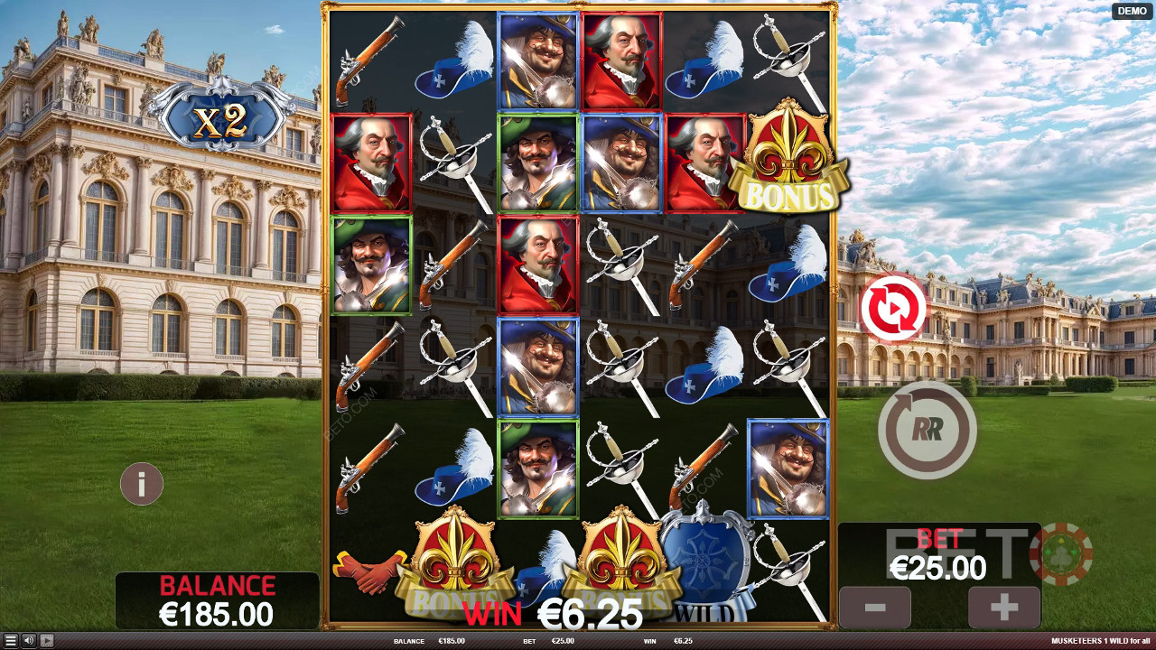 Muskétások 1 Wild for All felülvizsgálata BETO Slots által