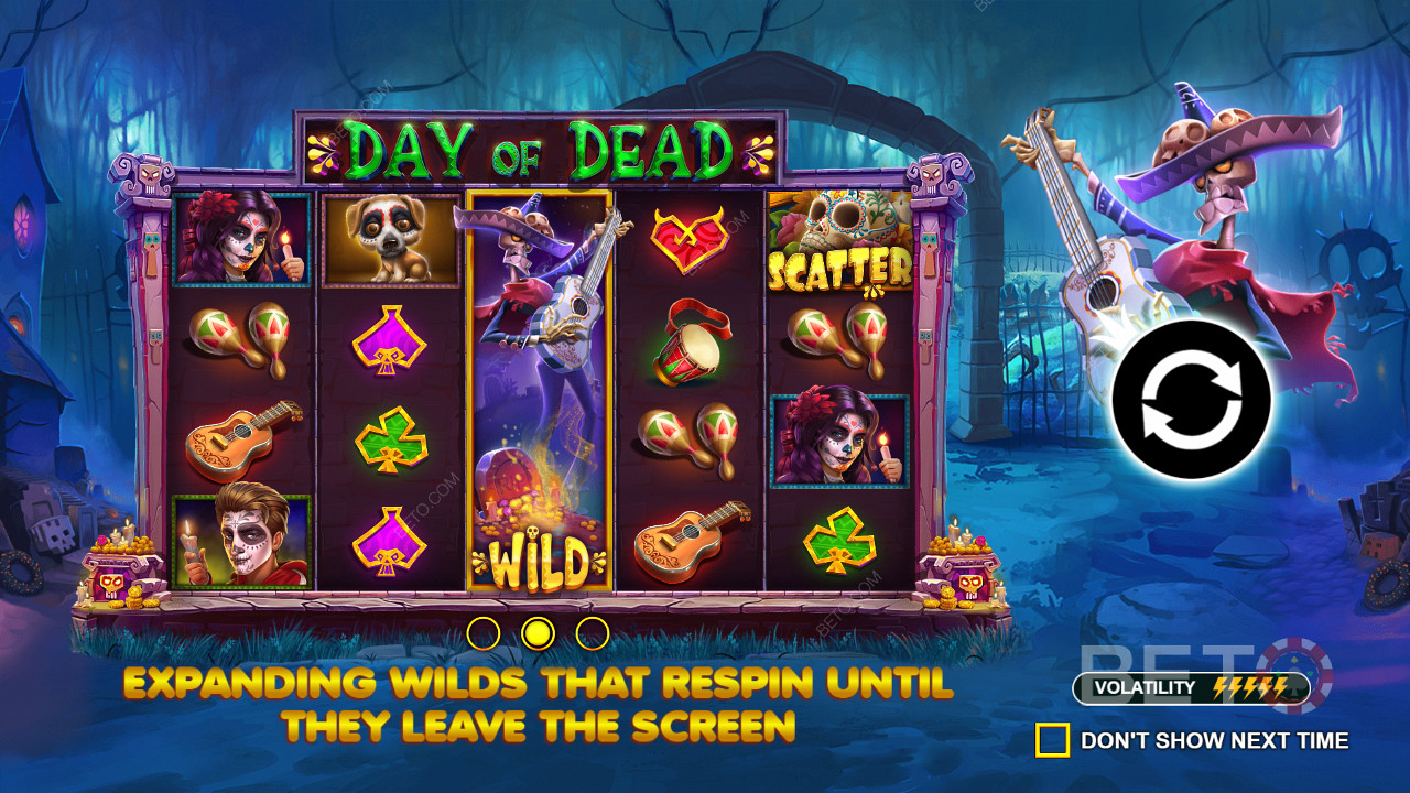 Élvezd a Walking Wilds játékot a Day of Dead online nyerőgépben
