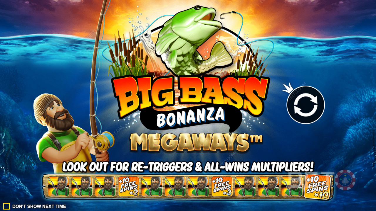Élvezze az ingyenes pörgetések újraindítását a nyereményszorzókkal a következő játékokban Big Bass Bonanza Megaways a  nyerőgépben