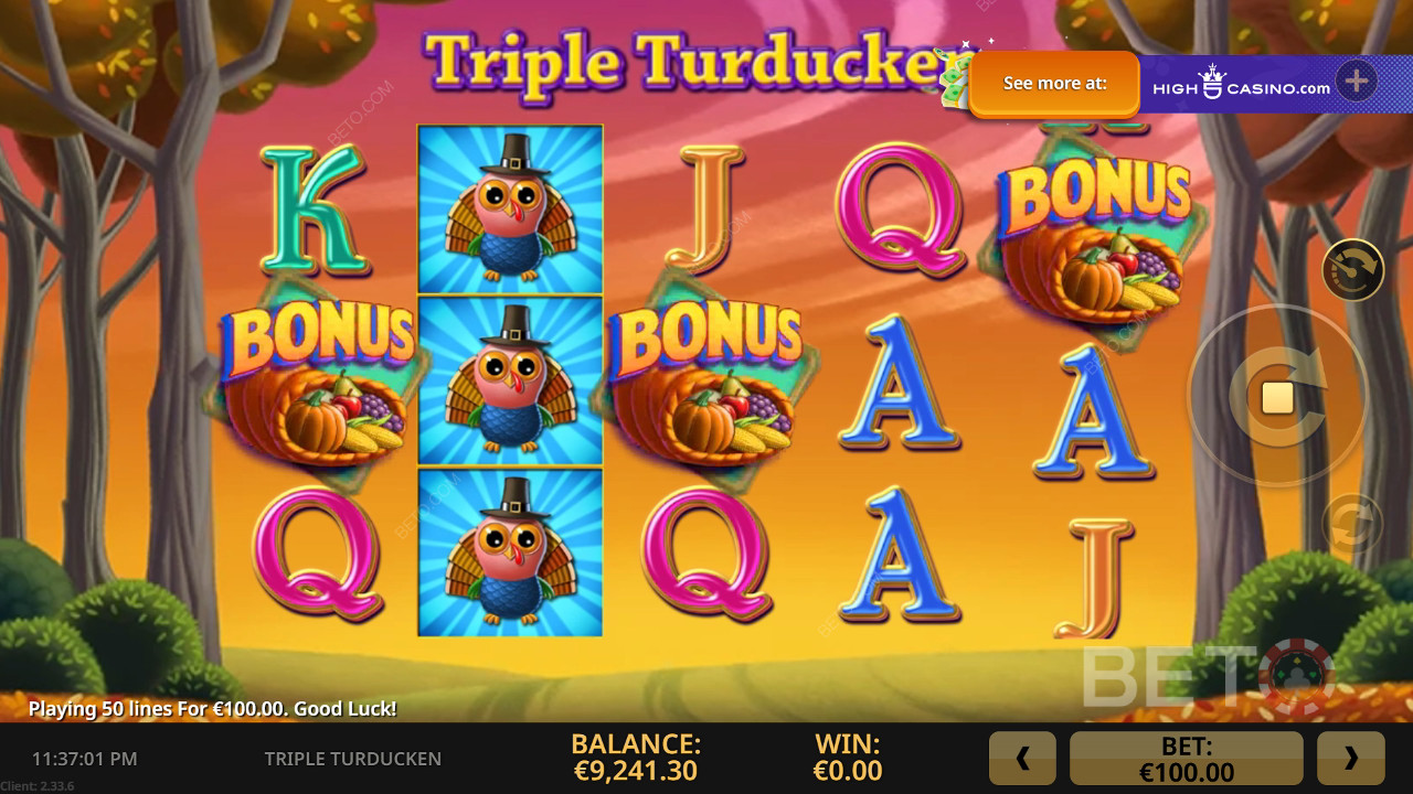 Triple Turducken felülvizsgálata BETO Slots által