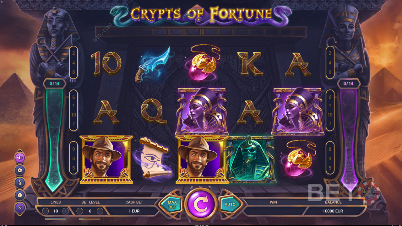 Gyűjtsd össze a scattereket a Crypts of Fortune nyerőgép ingyenes pörgetéseinek aktiválásához.