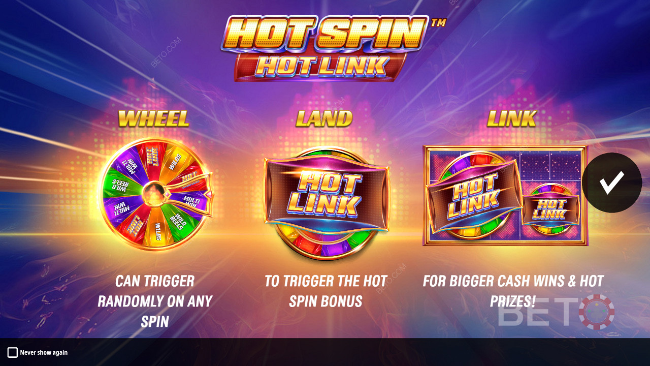 Hot Spin Hot Linkbemutatkozó képernyője a Boosterek részleteivel