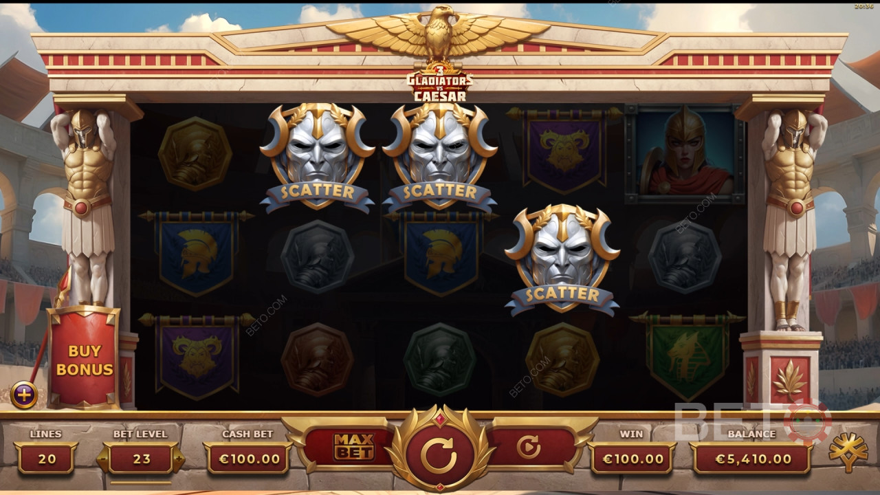 3 Gladiators vs Caesar felülvizsgálata a BETO Slots által