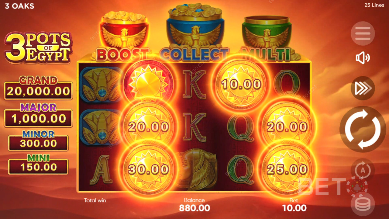 3 Pot of Egypt felülvizsgálata a BETO Slots által