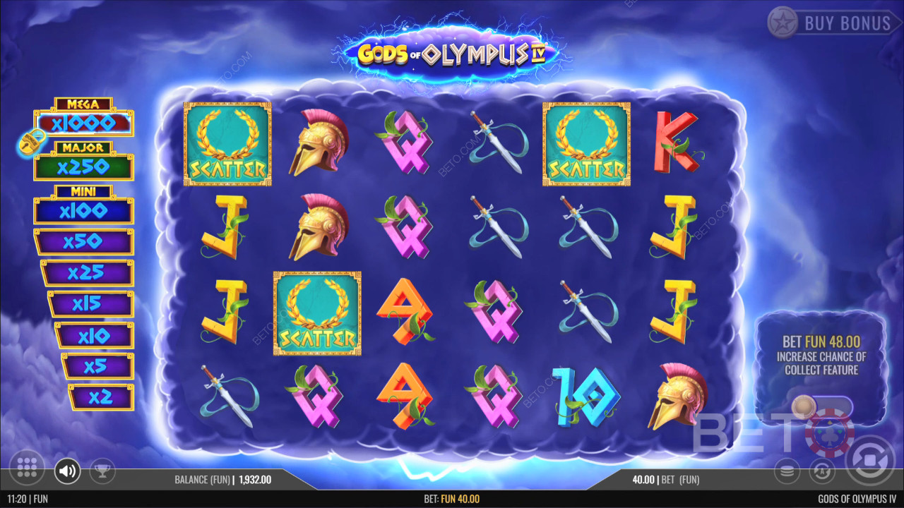 Gods of Olympus IV felülvizsgálata a BETO Slots által