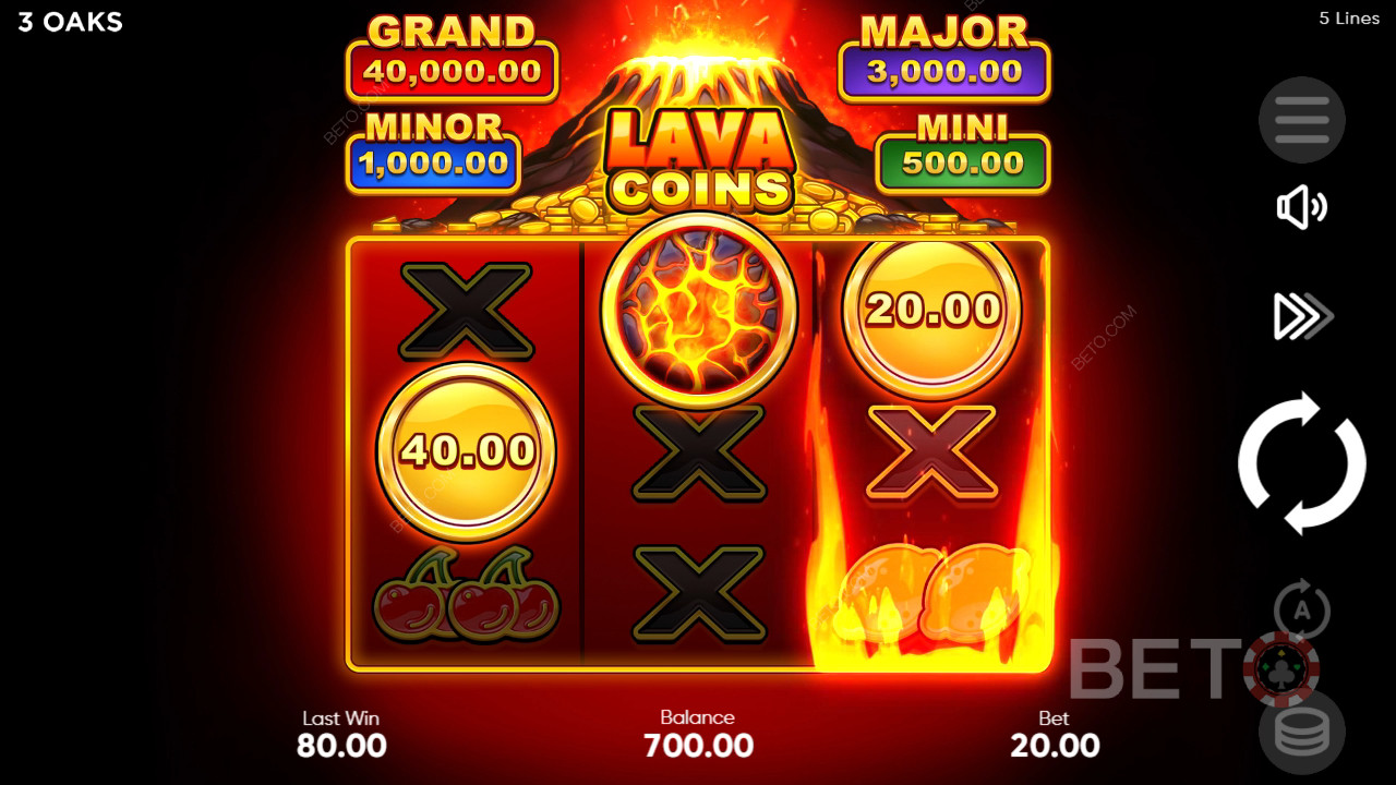 Lava érmék felülvizsgálata BETO Slots által