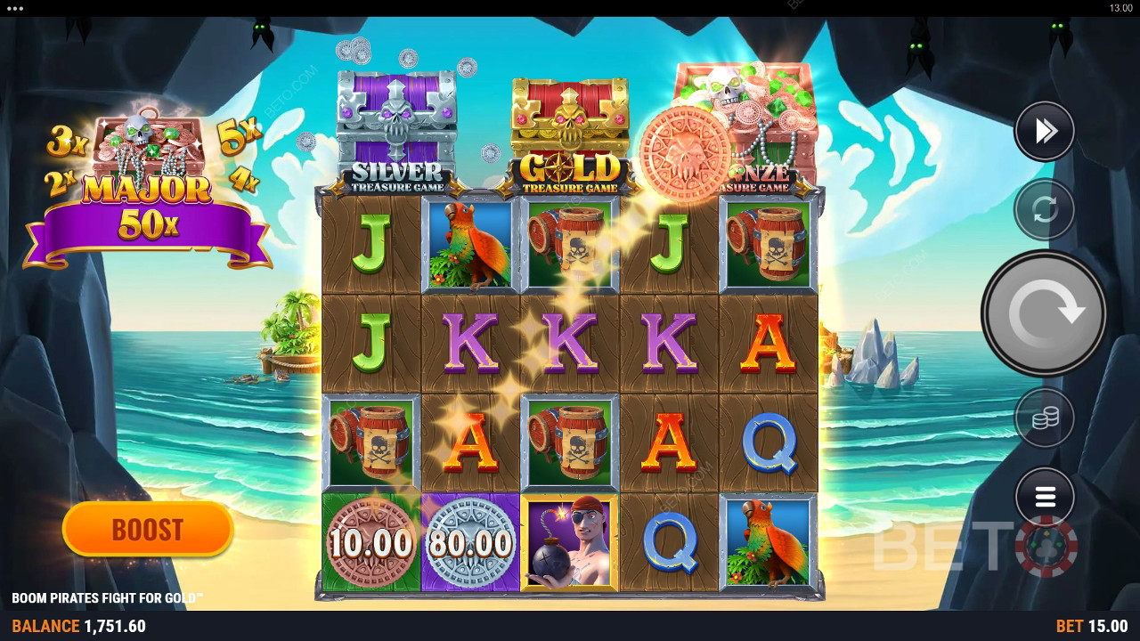 Boom Pirates harc az aranyért felülvizsgálata BETO Slots által
