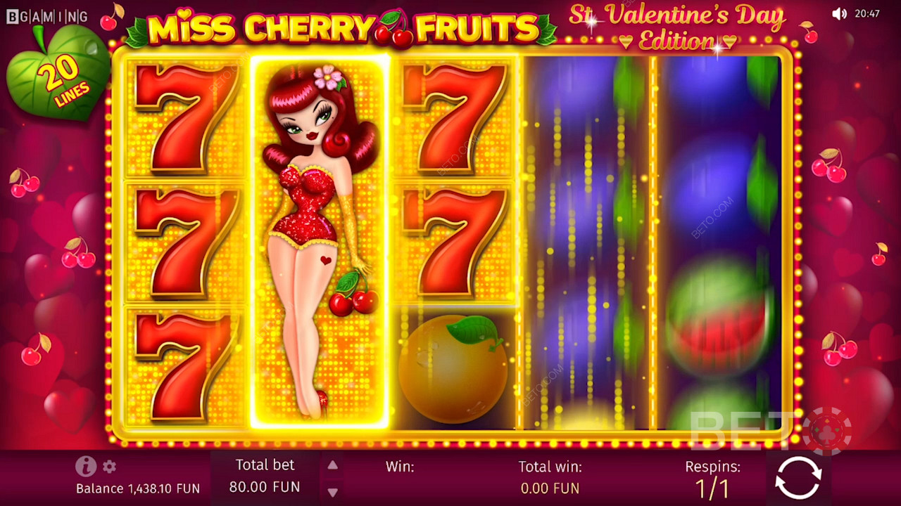 5x3 rács a Miss Cherry Fruits-ban