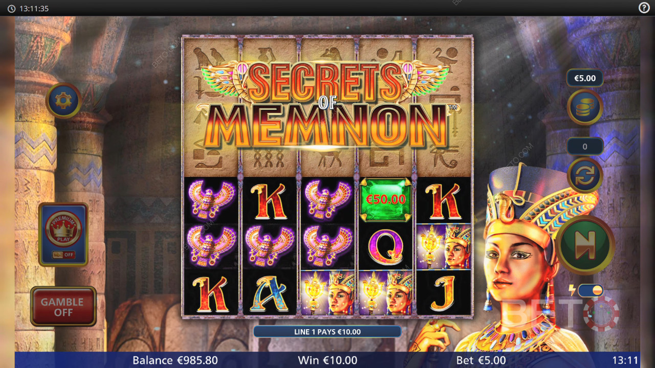 Secrets of Memnon felülvizsgálata a BETO Slots által