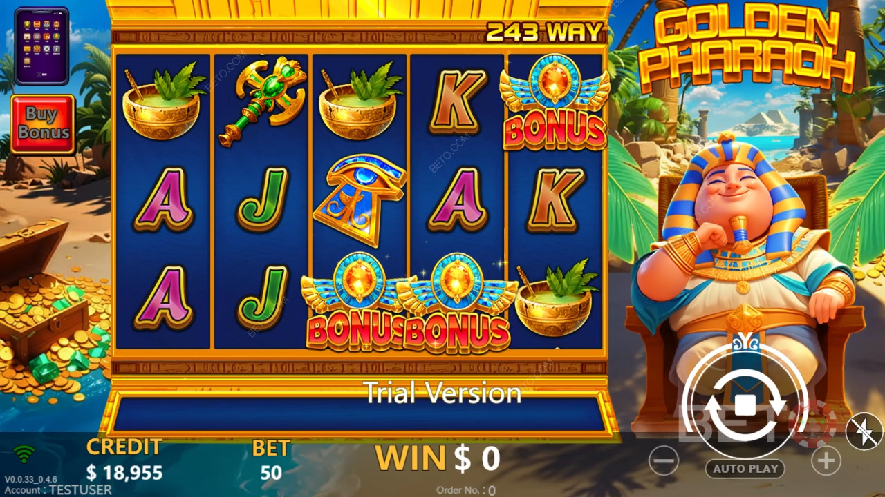 Golden Pharaoh felülvizsgálata a BETO Slots által