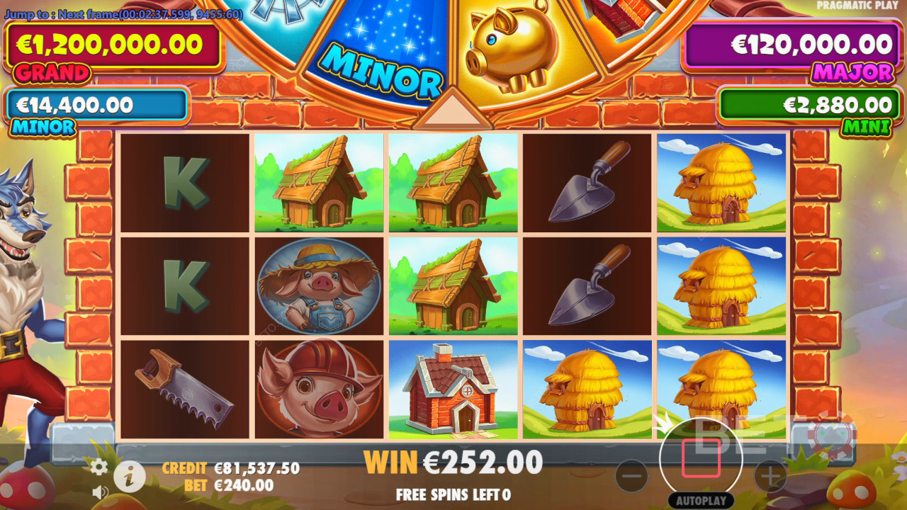 Bónusz funkciók magyarázata a Brick House Bonanza-ban a következő által Pragmatic Play