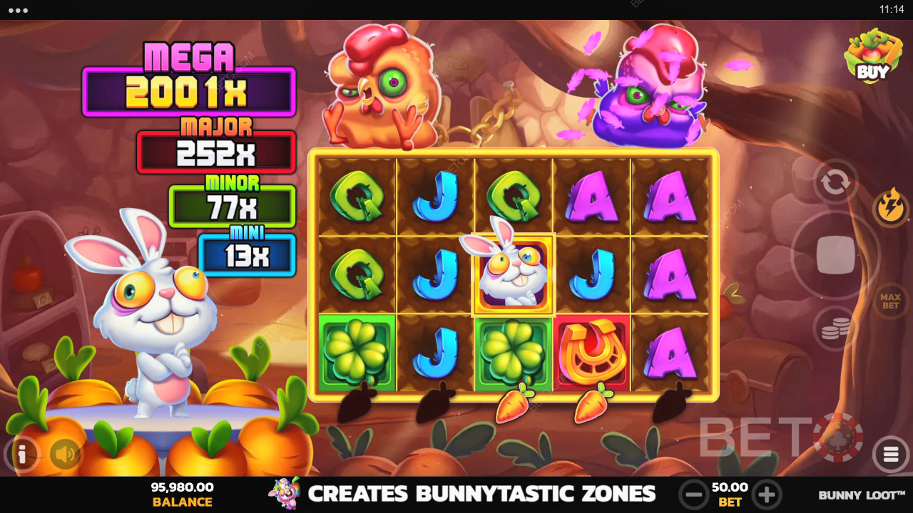 Bónusz funkciók magyarázata a Bunny Loot-ban a következő által PearFiction