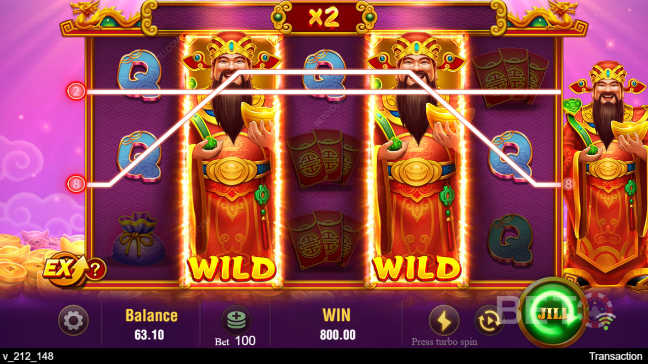 Bónusz funkciók magyarázata a Jili Caishen by Jili Games játékban