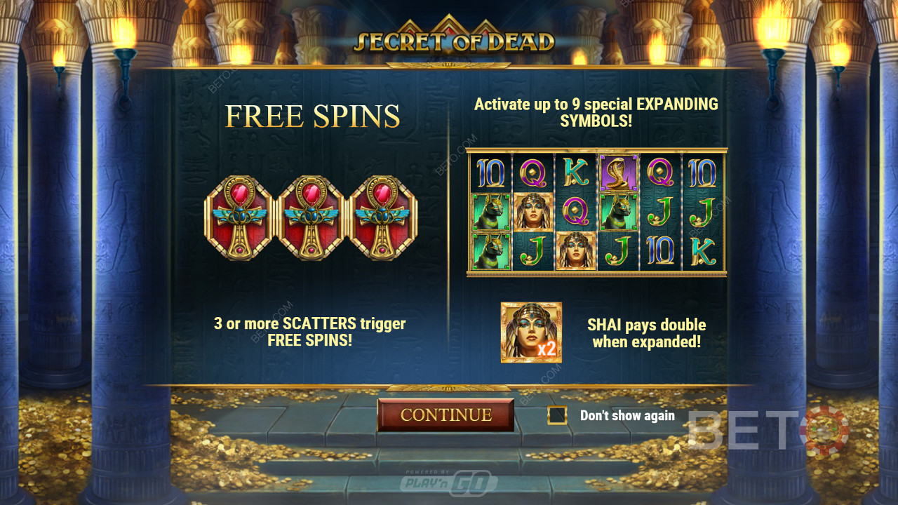 Élvezze az ingyenes pörgetéseket és a szerencsejáték funkciót a Secret of Dead nyerőgépben