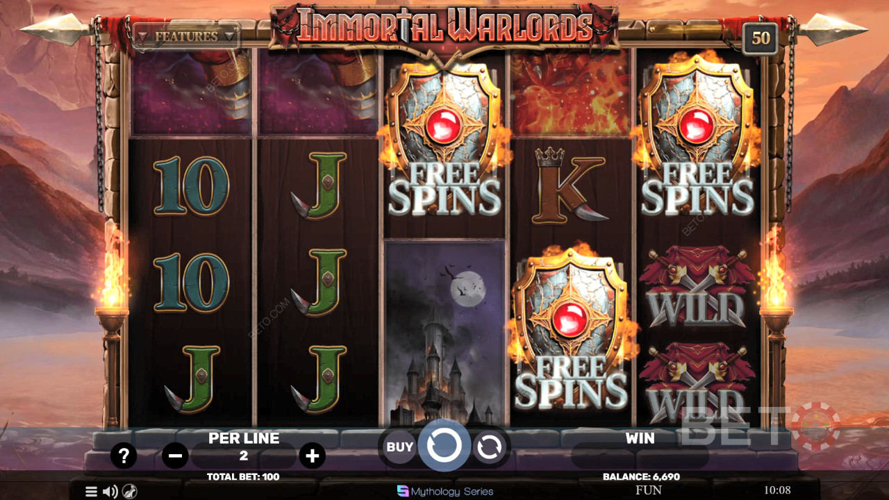 Immortal Warlords felülvizsgálata BETO Slots által