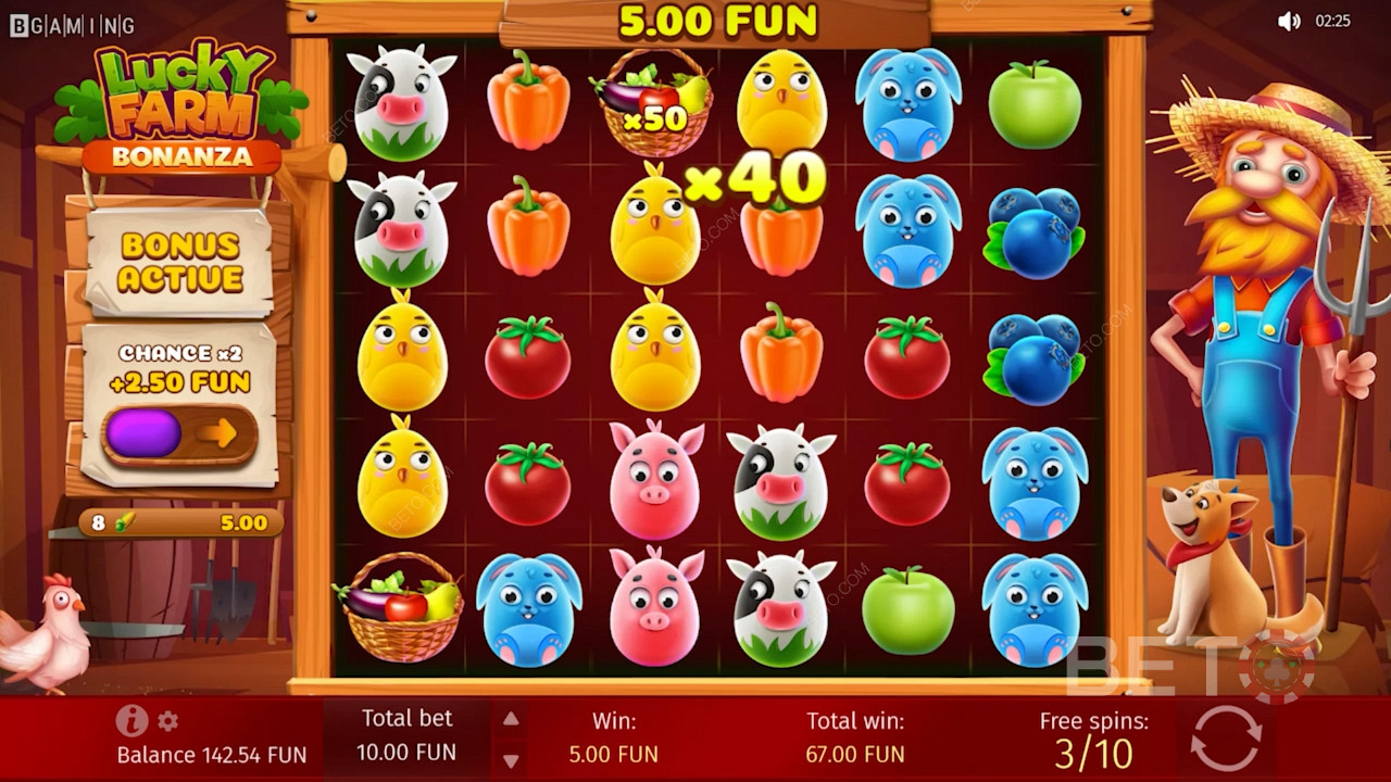 Élvezze a Lucky Farm online nyerőgép ingyenes pörgetéseinek szorzóit
