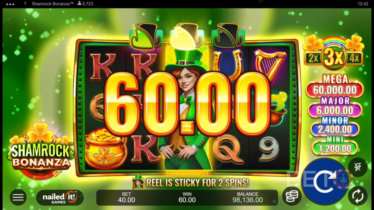 Nyerj 5,340x a tétedből a Shamrock Bonanza nyerőgépen!