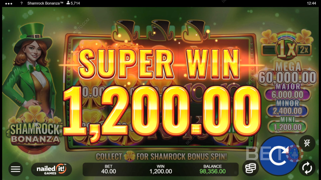A bónusz funkciók magyarázata a Shamrock Bonanzában a Nailed It! Games