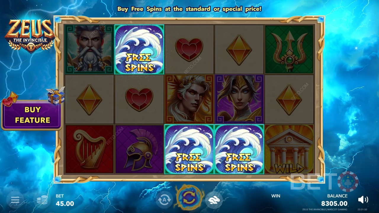 Zeus The Invincible felülvizsgálata BETO Slots által