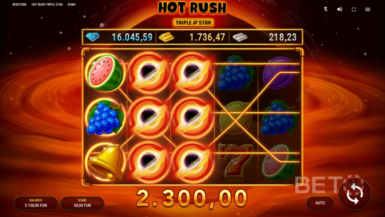 Hot Rush Triple Star felülvizsgálata a BETO Slots által
