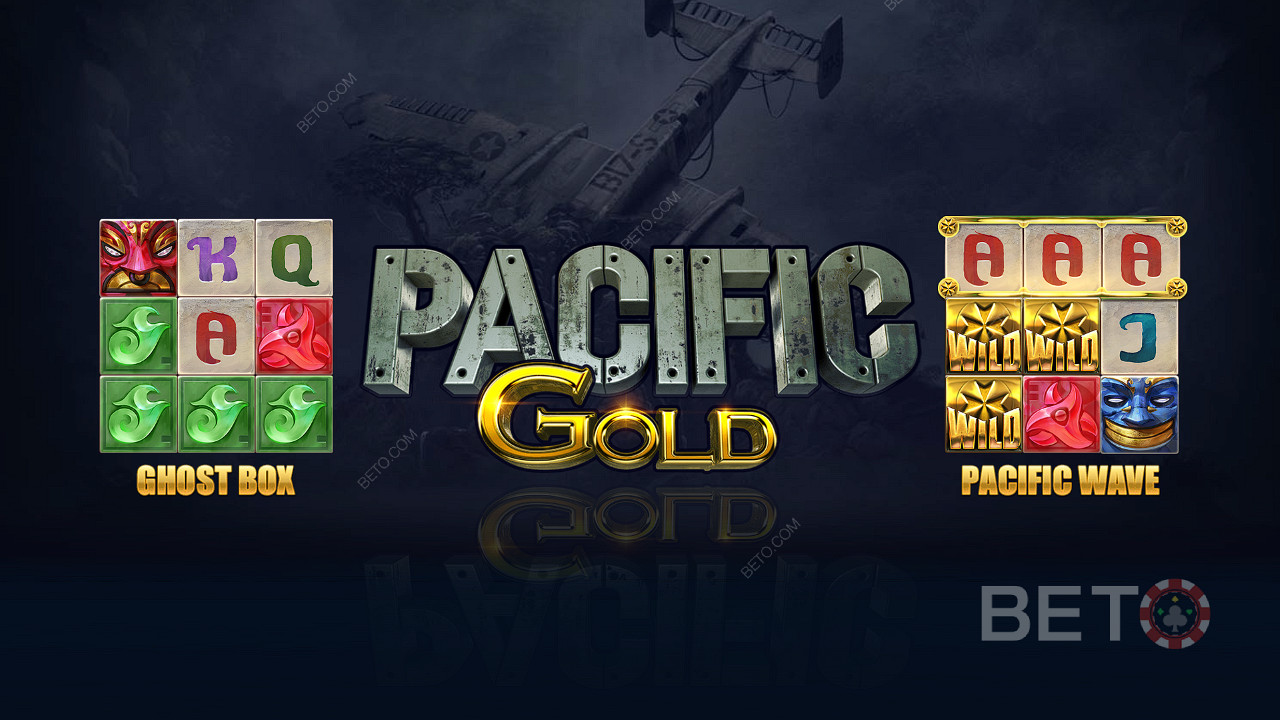 Élvezze az olyan egyedi funkciókat, mint a Ghost Box és a Pacific Wave a Pacific Gold nyerőgépben.