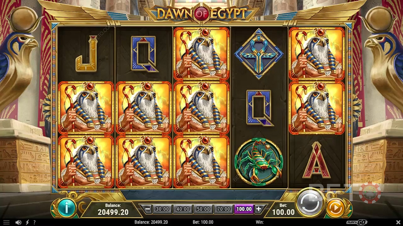 A Dawn of Egypt RTP értéke 96,23%, és magas volatilitású játékmodellt használ.