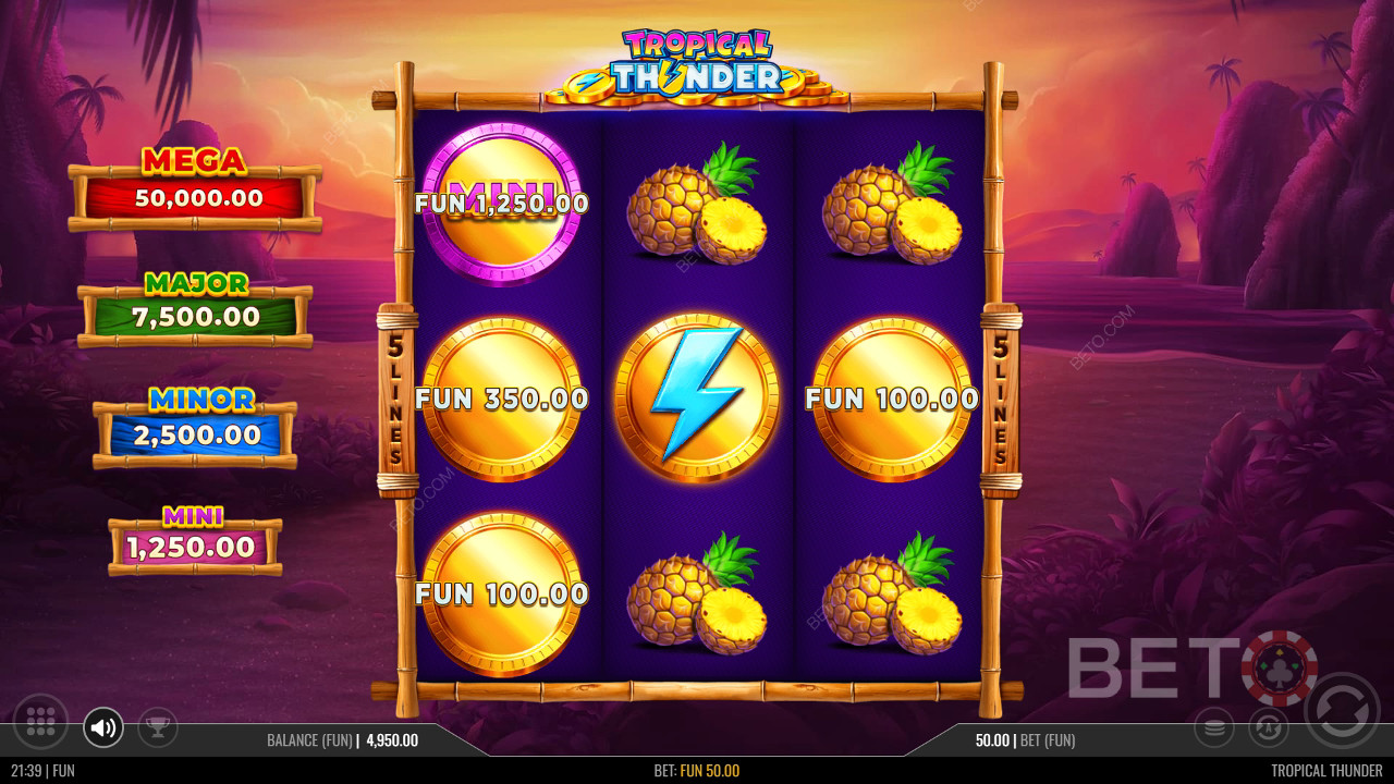 Tropical Thunder felülvizsgálata a BETO Slots által