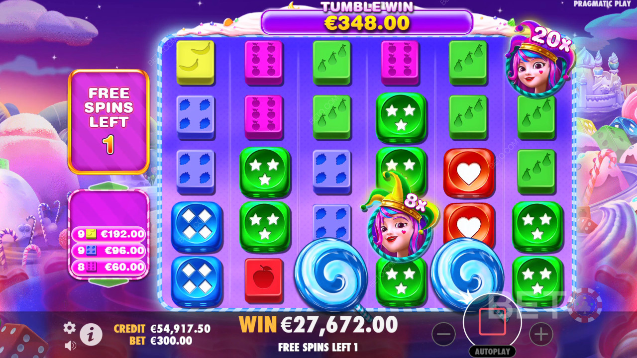 A bónusz funkciók magyarázata a Sweet Bonanza 1000 Dice by Pragmatic Play