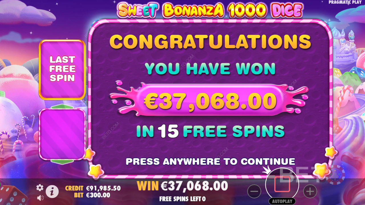 Nyerd meg téted 25,000-szeresét a Sweet Bonanza 1000 Dice online nyerőgépen!