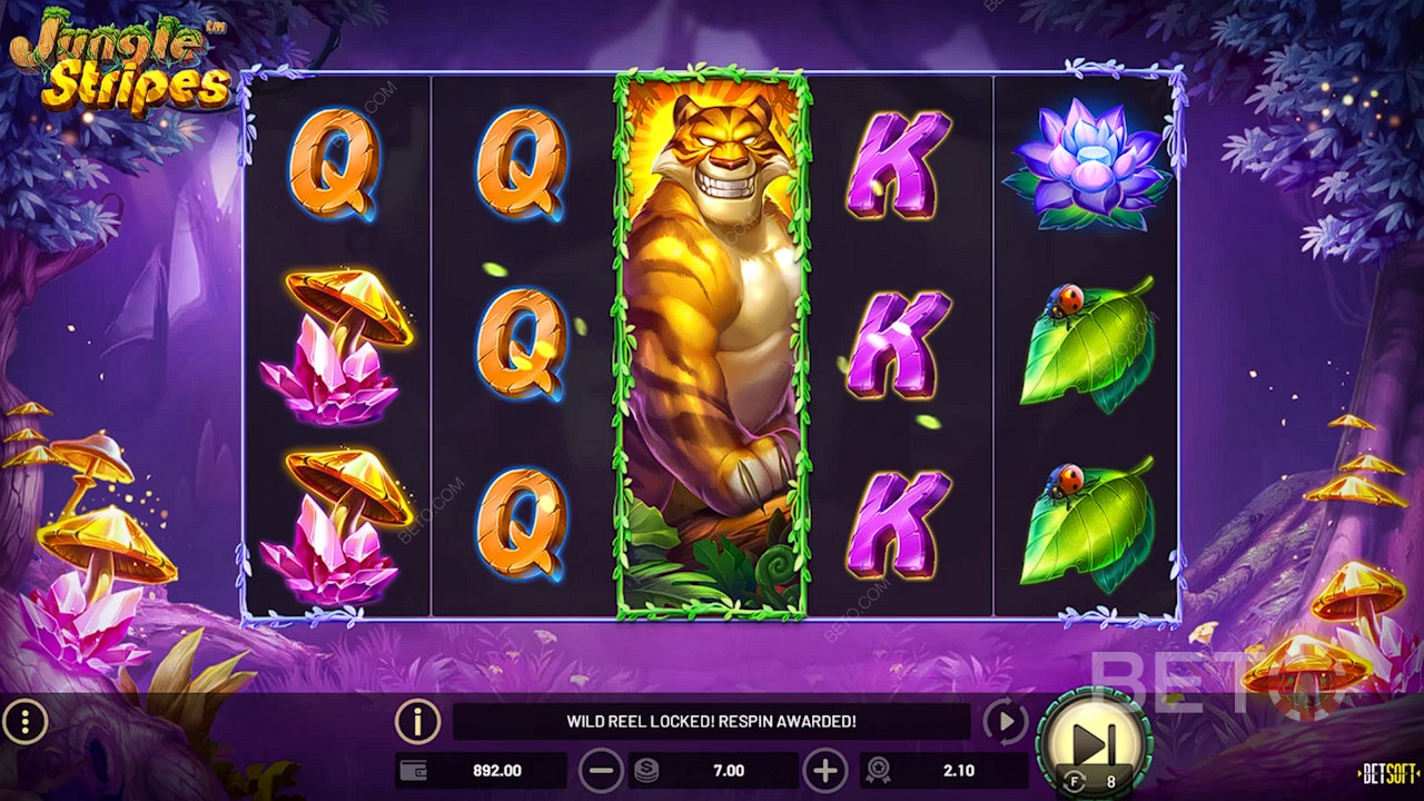 A Jungle King Wild a Free Spins játékban is nagy nyereményeket érhet el.
