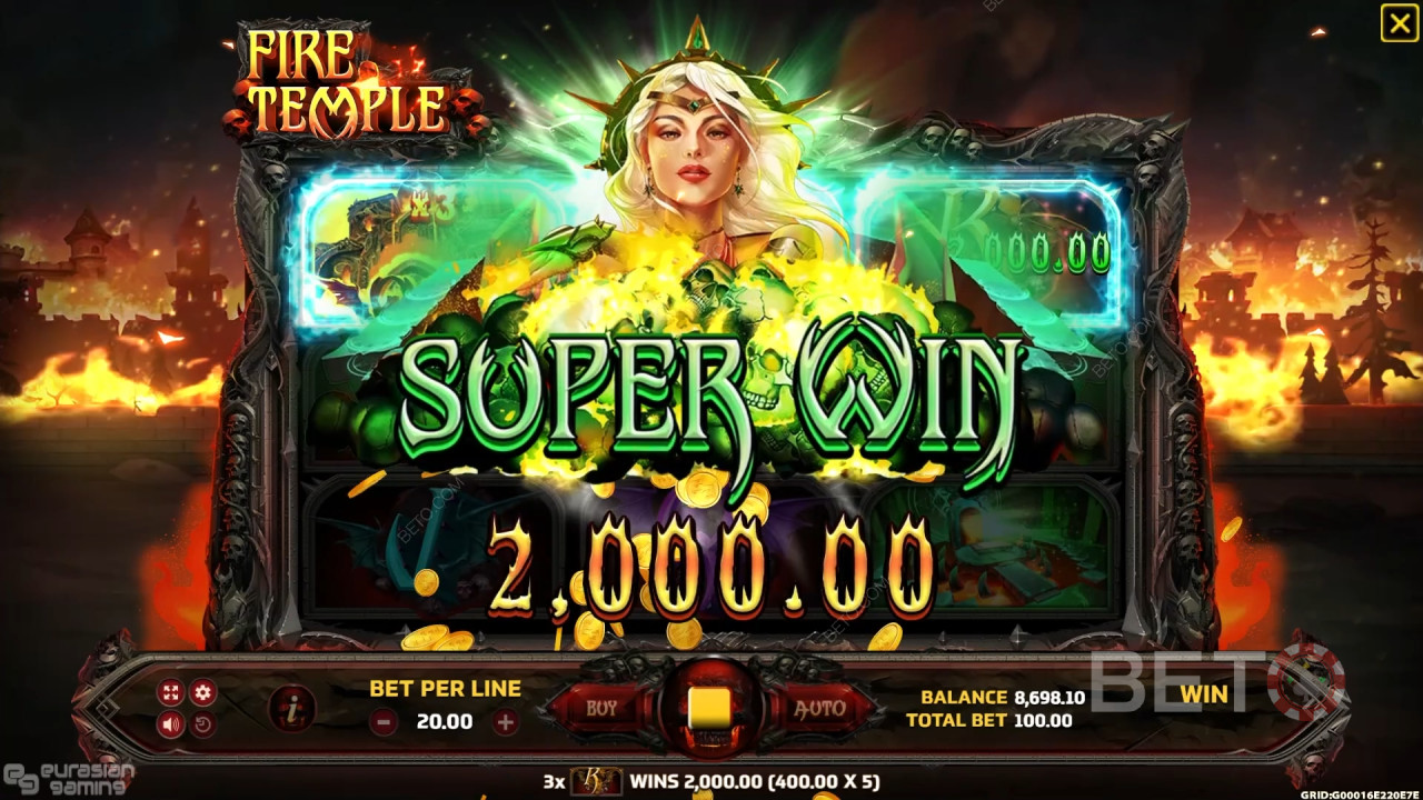 Nyerd meg téted 3000-szeresét a Fire Temple online nyerőgépen!