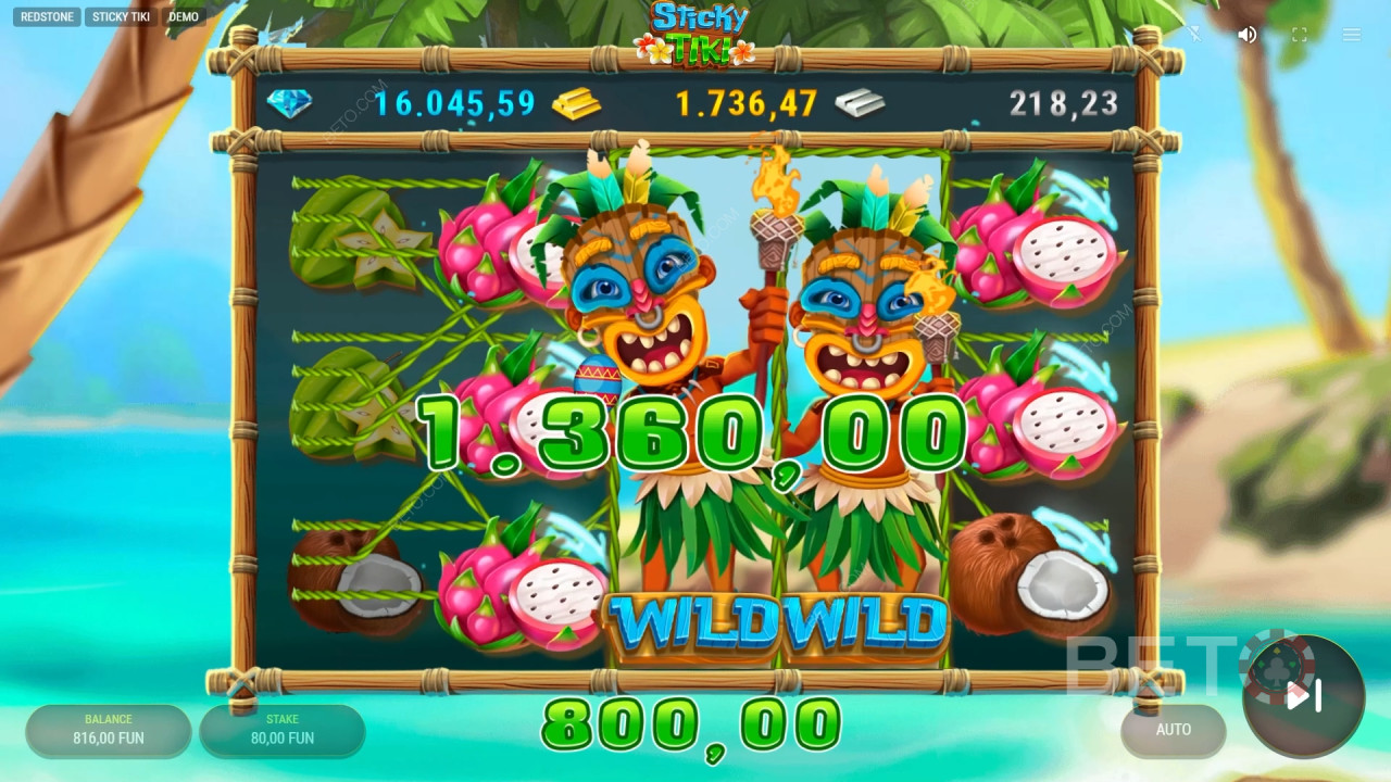 Nyerd meg téted 10,000-szeresét a Sticky Tiki nyerőgépen!