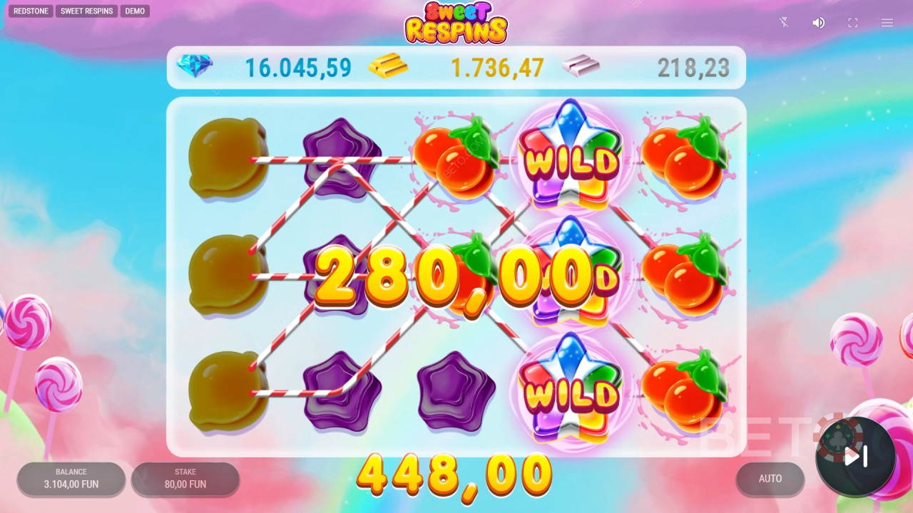 Bónusz funkciók magyarázata a Redstone által készített Sweet Respins-ben