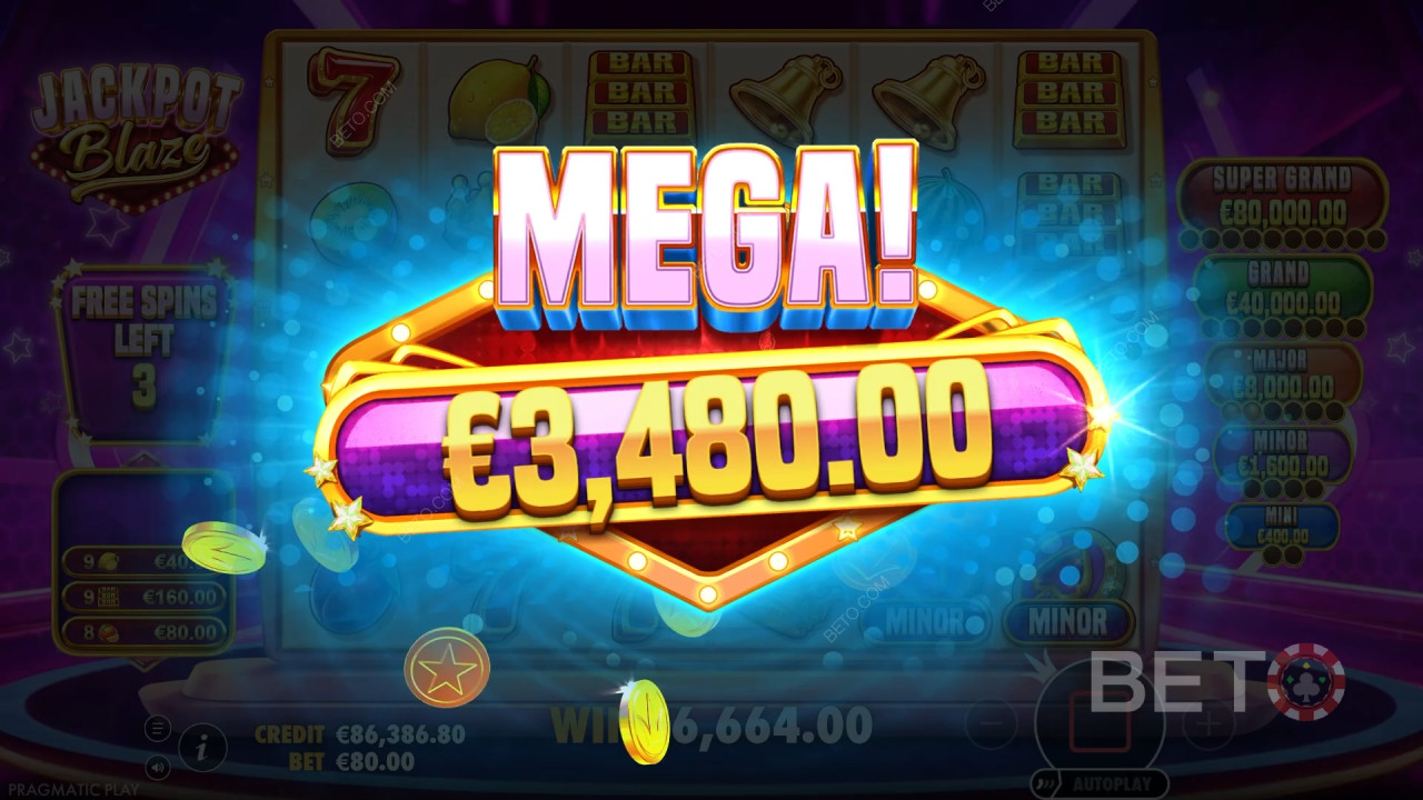 Bónusz funkciók magyarázata a Jackpot Blaze-ben a következő által Pragmatic Play