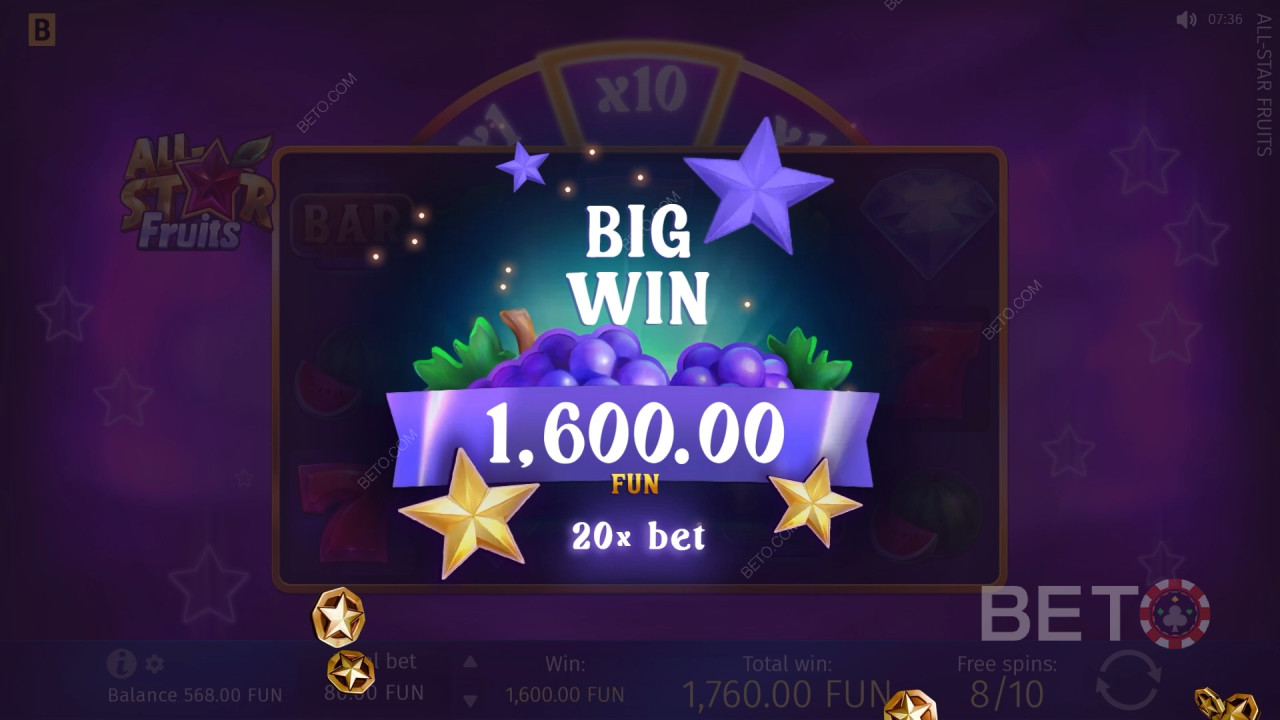 Nyerj 1500-szoros tétet az All-Star Fruits nyerőgépen!