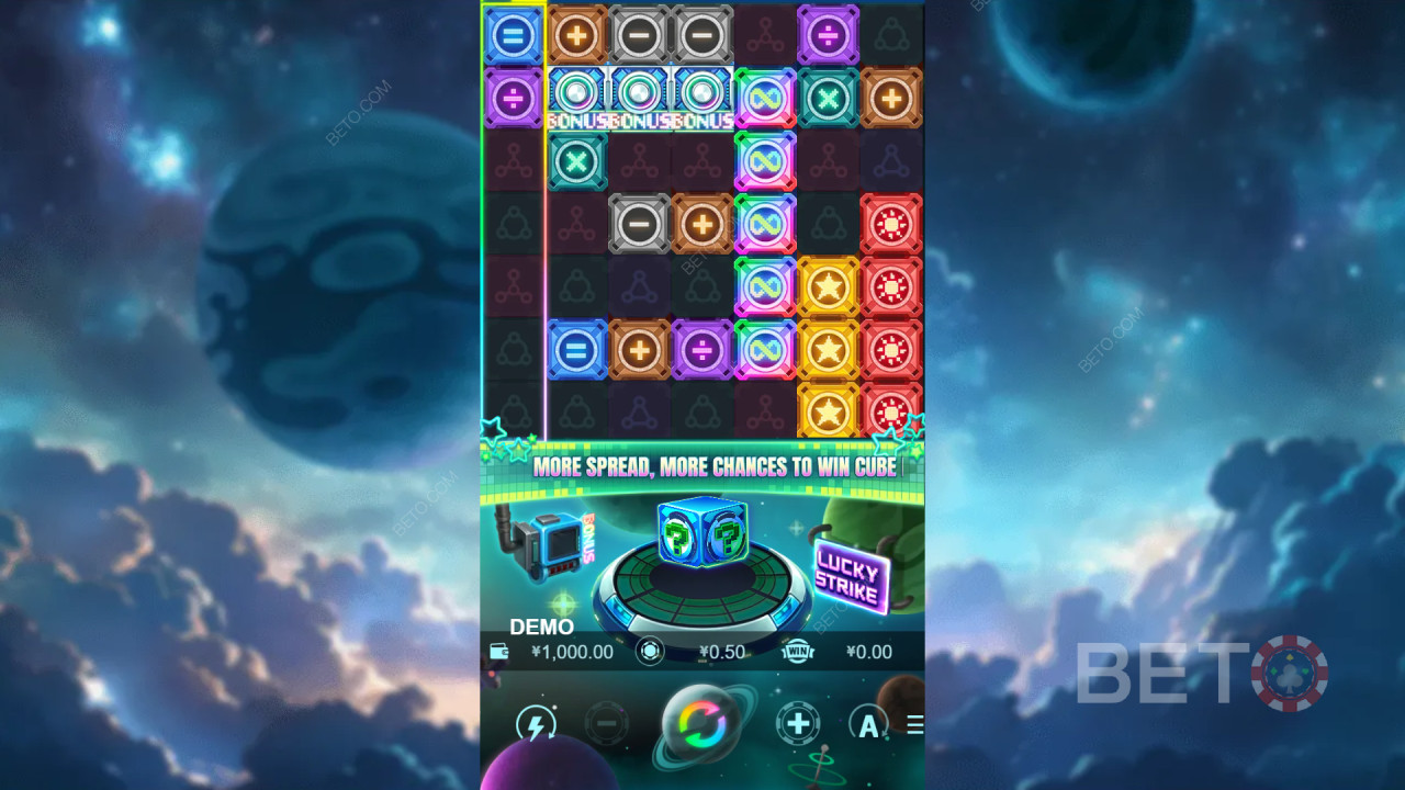 A bónusz funkciók magyarázata a Cube? by PlayStar játékban