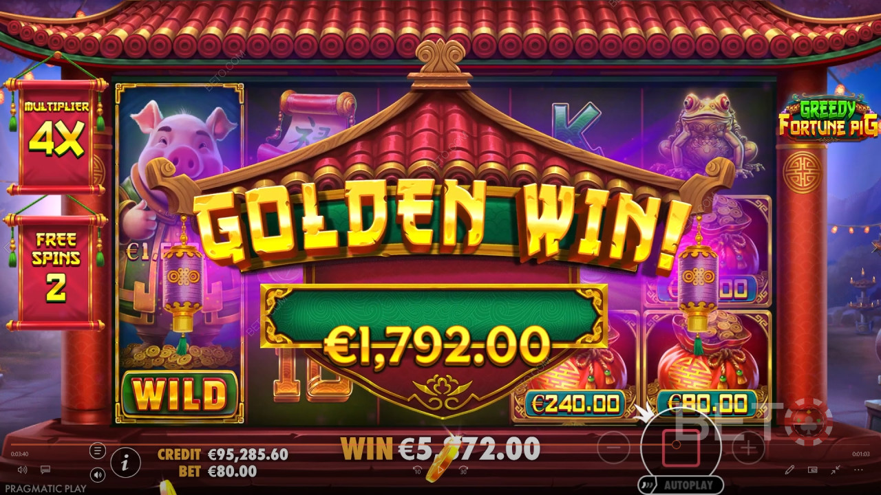 A bónusz funkciók magyarázata a Greedy Fortune Pig-ben a következő által Pragmatic Play