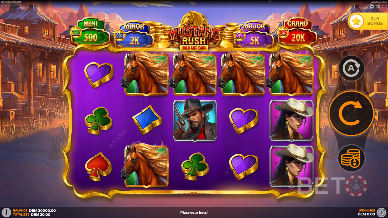 Hogyan játssz a Mancala Gaming Mustang Rush játékával?