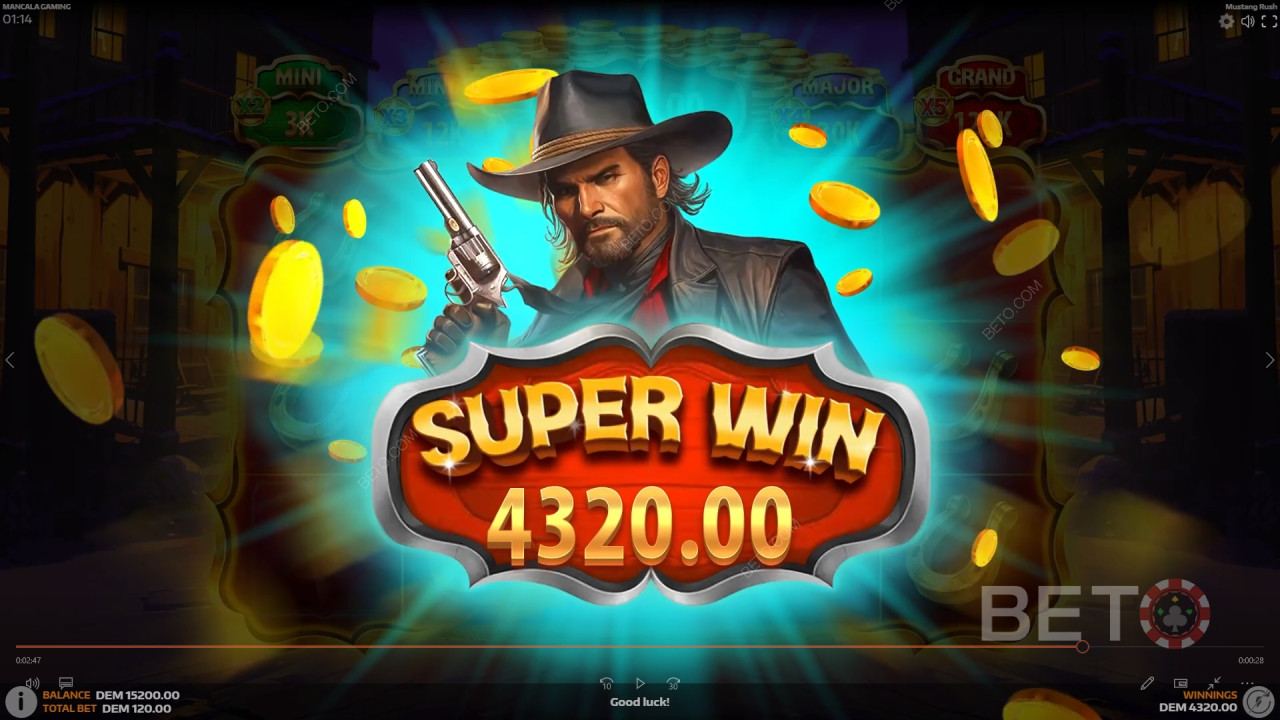 Nyerd meg téted 5,105-szörösét a Mustang Rush online nyerőgépen!