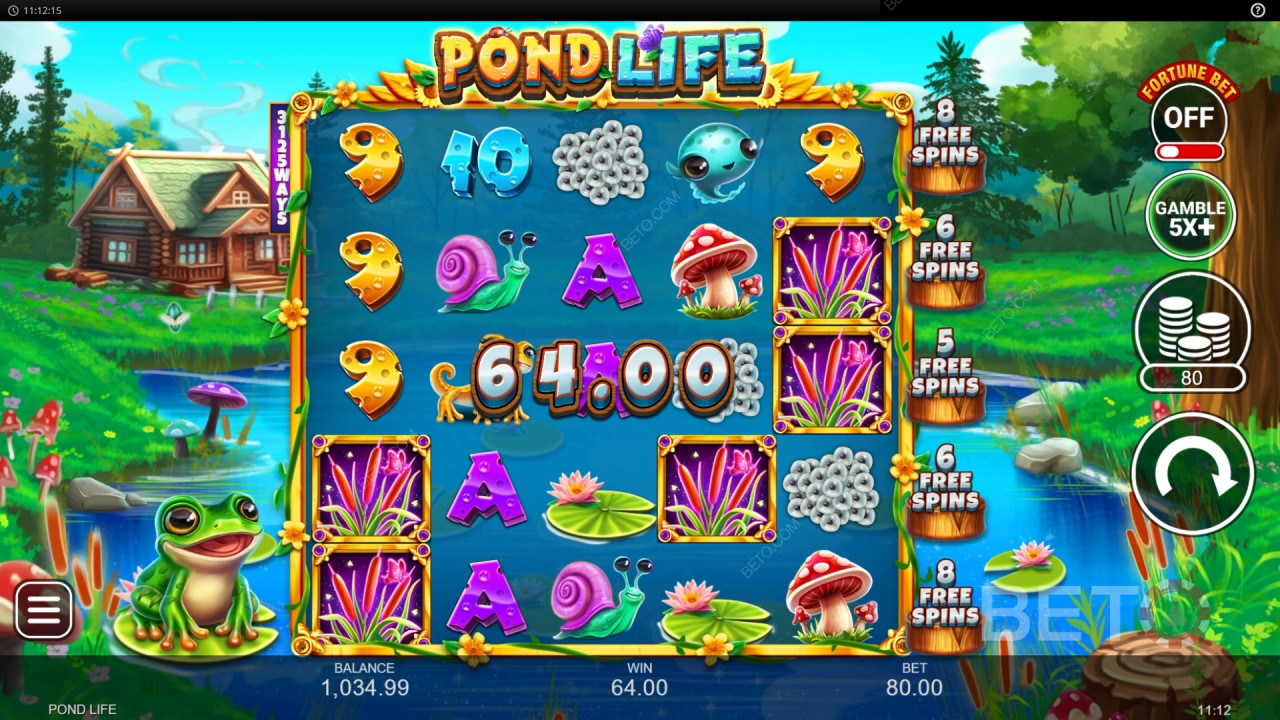 Nyerje meg tétje 5000-szeresét a Pond Life online nyerőgépen!